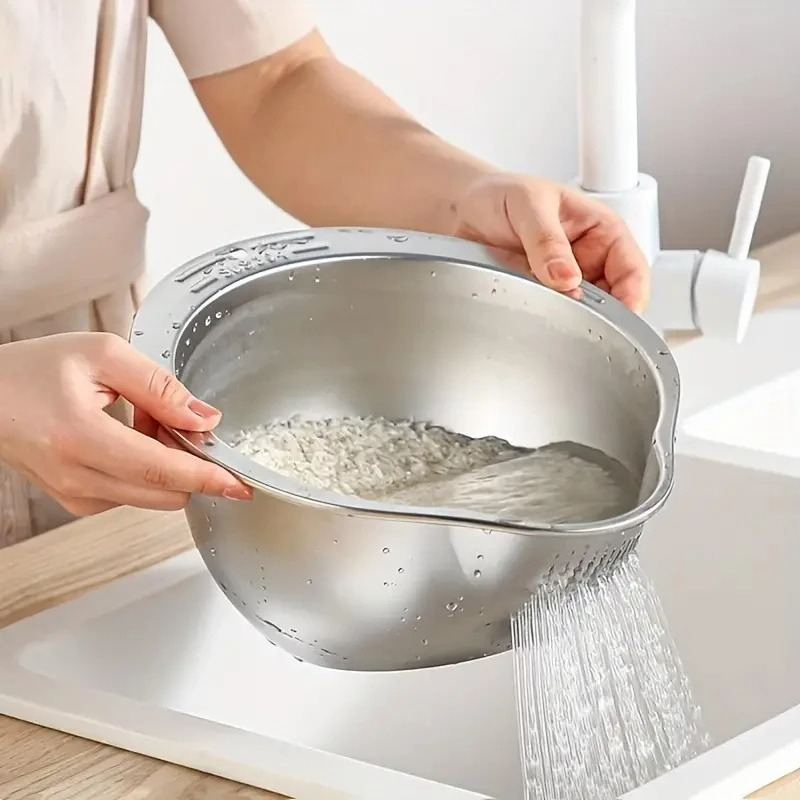 Meal Prep Pasta - Rustproof Stainless Steel Rice Washer Colander