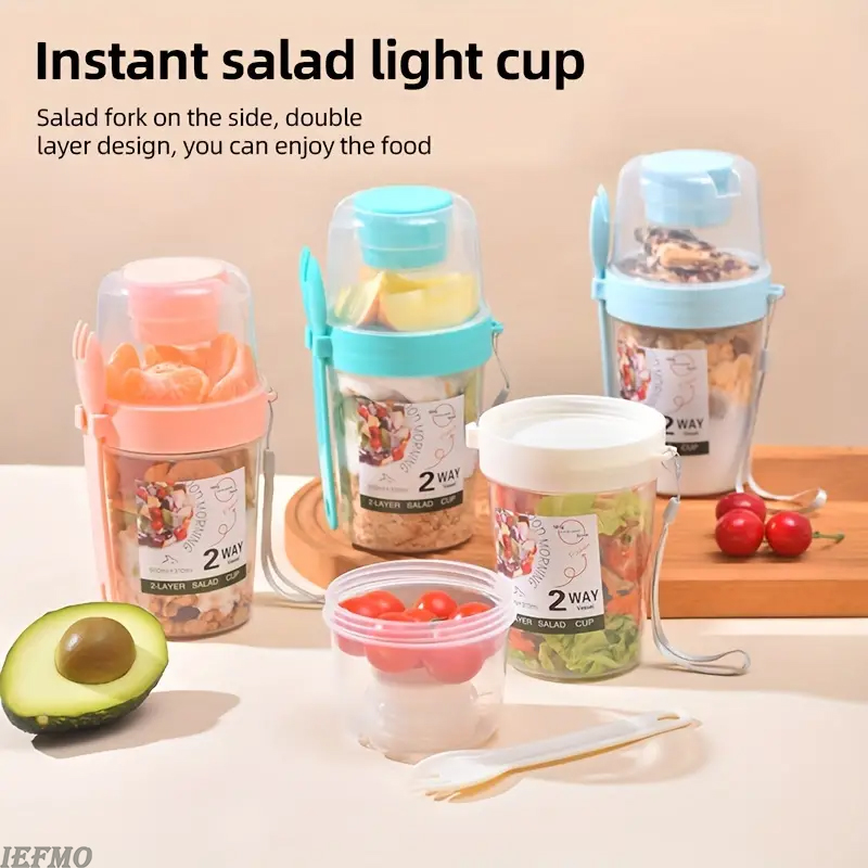 On-the-Go Salad Bowl Set with  - Meal Prep Yogurt Cups 评论和价格