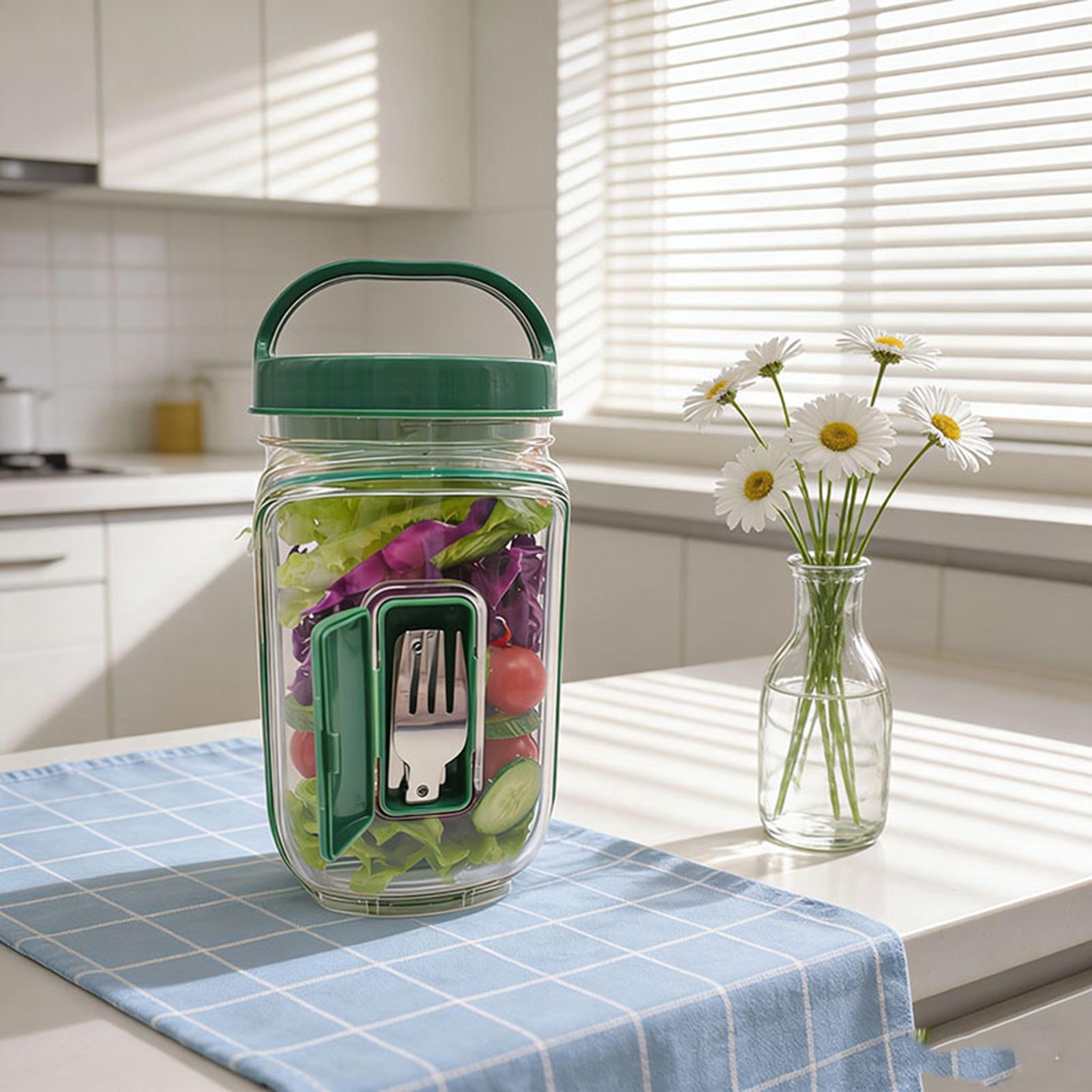 Side-Opening Salad Jar 1000ml  - Meal Prep Gym Food 评论和价格