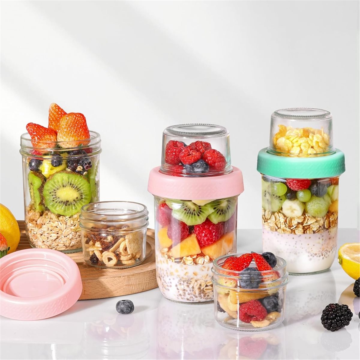 Overnight Oats Jar with Lids 4 - Overnight Oat Jar 评论和价格