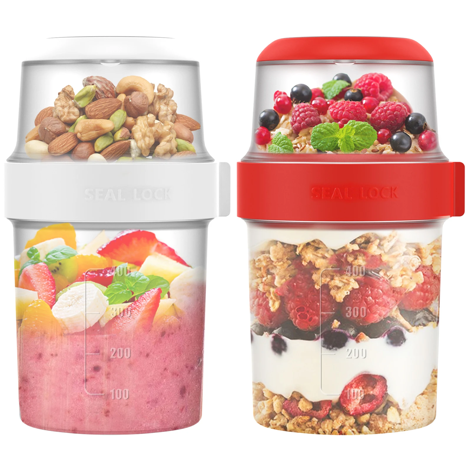 2Pcs Breakfast Cups Reusable T - Overnight Oat Jar 评论和价格