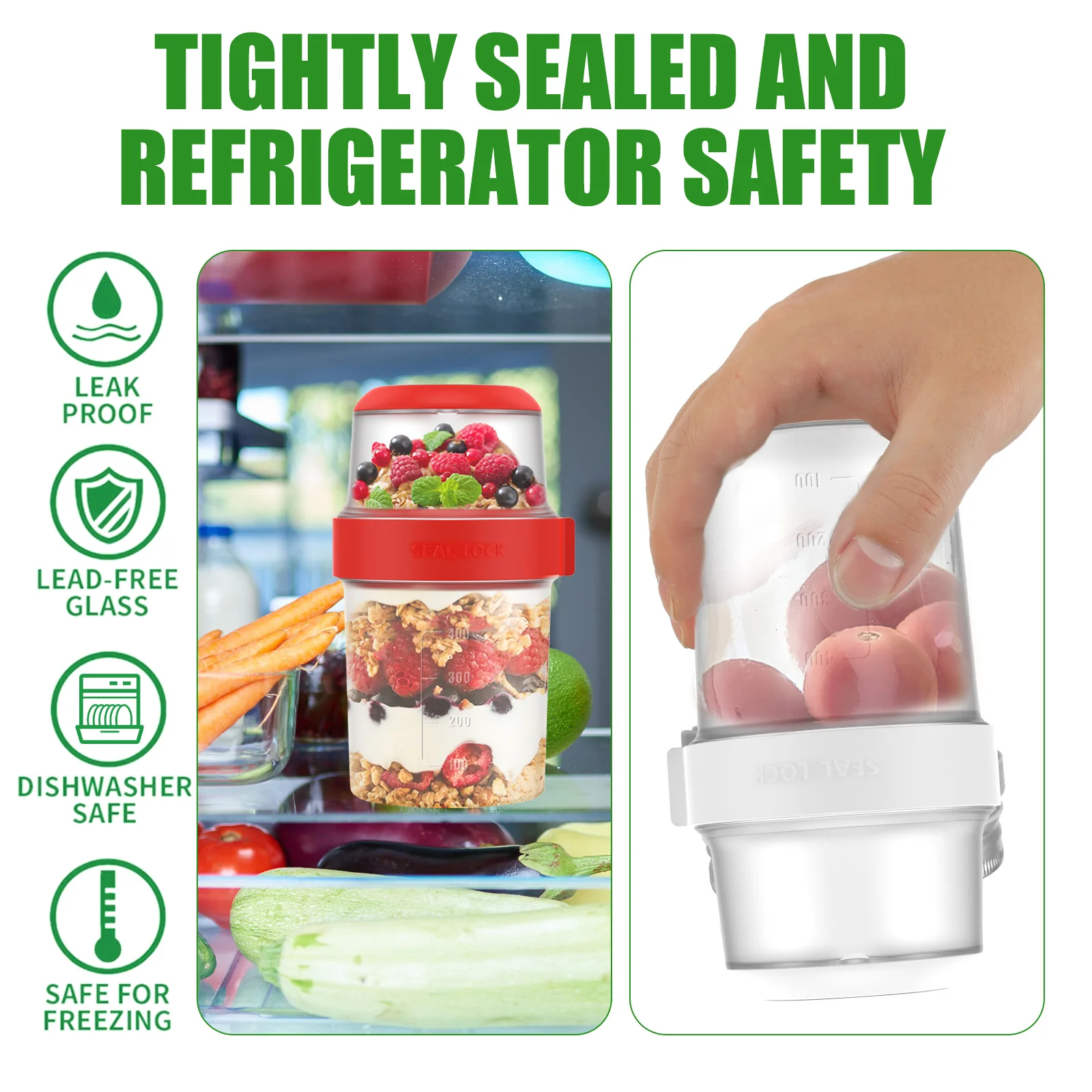 2Pcs Breakfast Cups Reusable T - Overnight Oat Jar 评论和价格