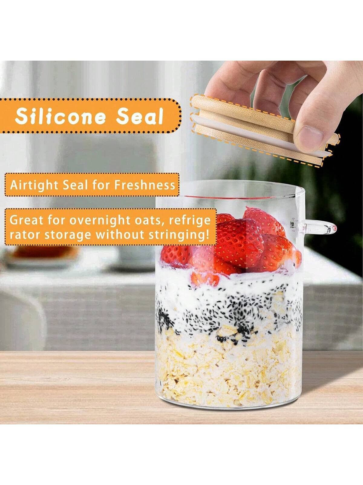 4 Pack Overnight Oats Jars Mod - Meal Prep Yogurt Cups 评论和价格