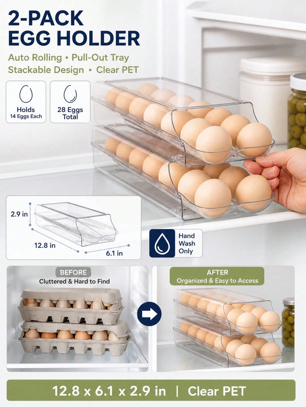 2-Pack Clear Automatic Rolling - Meal Prep Eggs 评论和价格