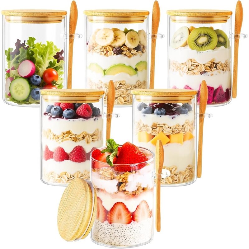 AB46-1Set/6Pcs Moisture Resist - Overnight Oat Jar 评论和价格