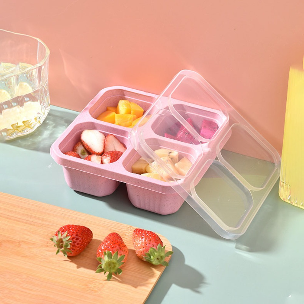 1pc Reusable Wheat Straw 4 Com - Meal Prep Ideas 评论和价格