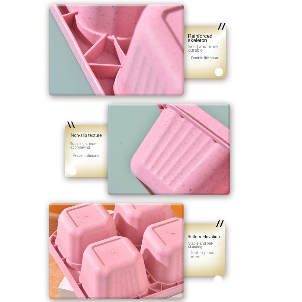 1pc Reusable Wheat Straw 4 Com - Meal Prep Ideas 评论和价格
