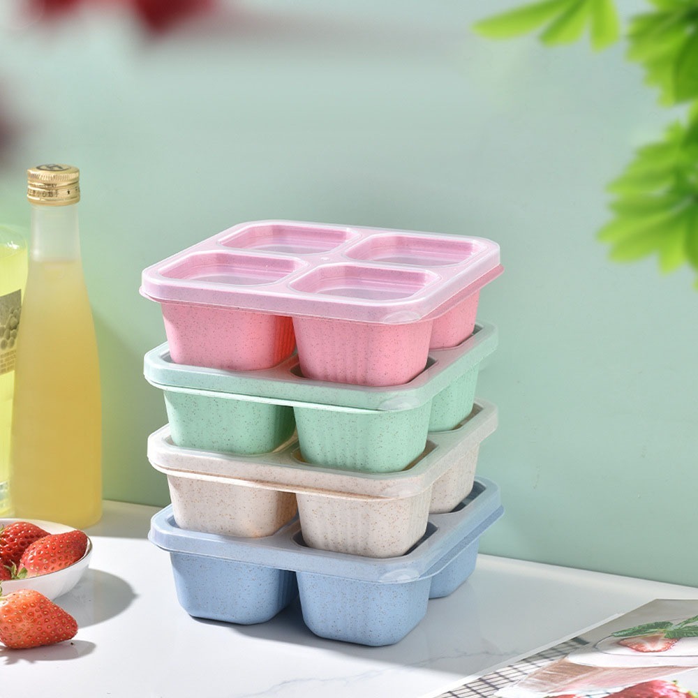 1pc Reusable Wheat Straw 4 Com - Meal Prep Ideas 评论和价格