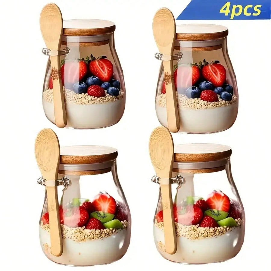 4 Pack Overnight Oats Containe - Meal Prep Yogurt Cups 评论和价格