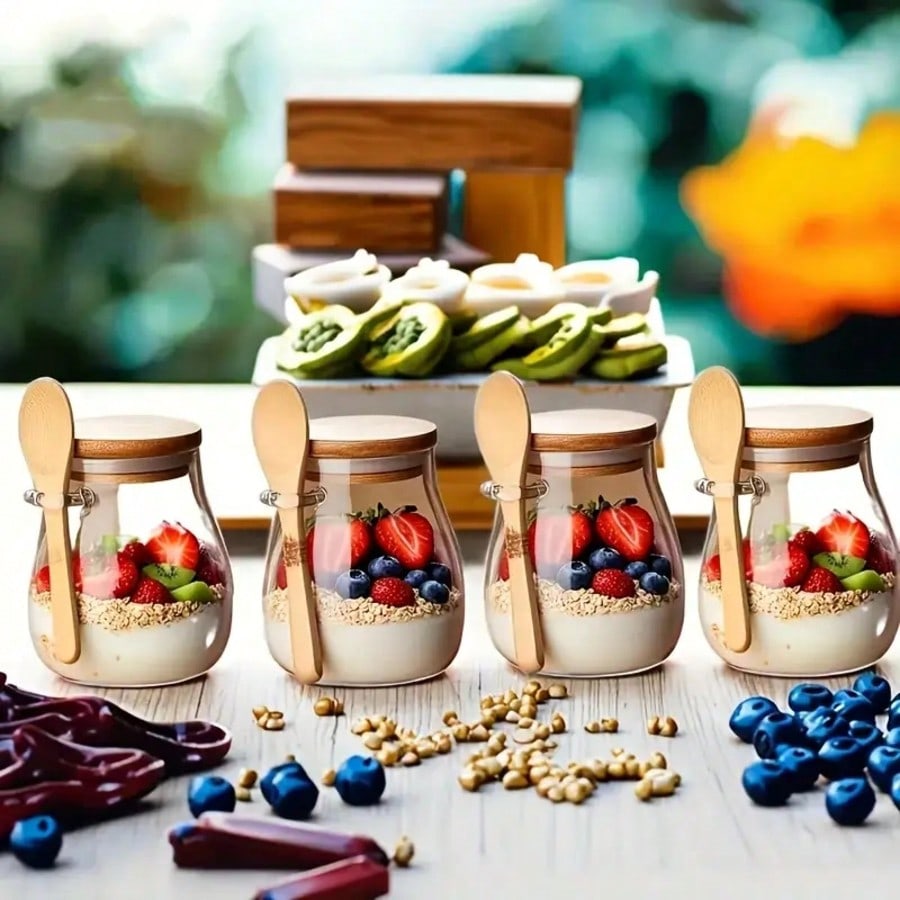 4 Pack Overnight Oats Containe - Meal Prep Yogurt Cups 评论和价格