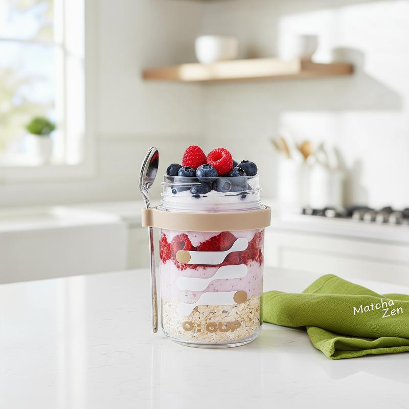 400ML Overnight Oats Glass Cup - Meal Prep Yogurt Cups 评论和价格