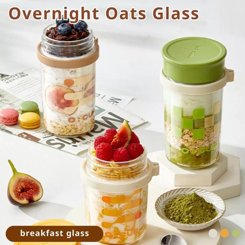 400ML Overnight Oats Glass Cup - Meal Prep Yogurt Cups 评论和价格