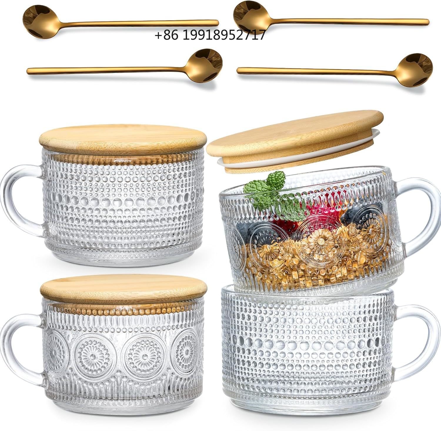 4-Piece Vintage Coffee Cup Gif - Overnight Oat Jar 评论和价格