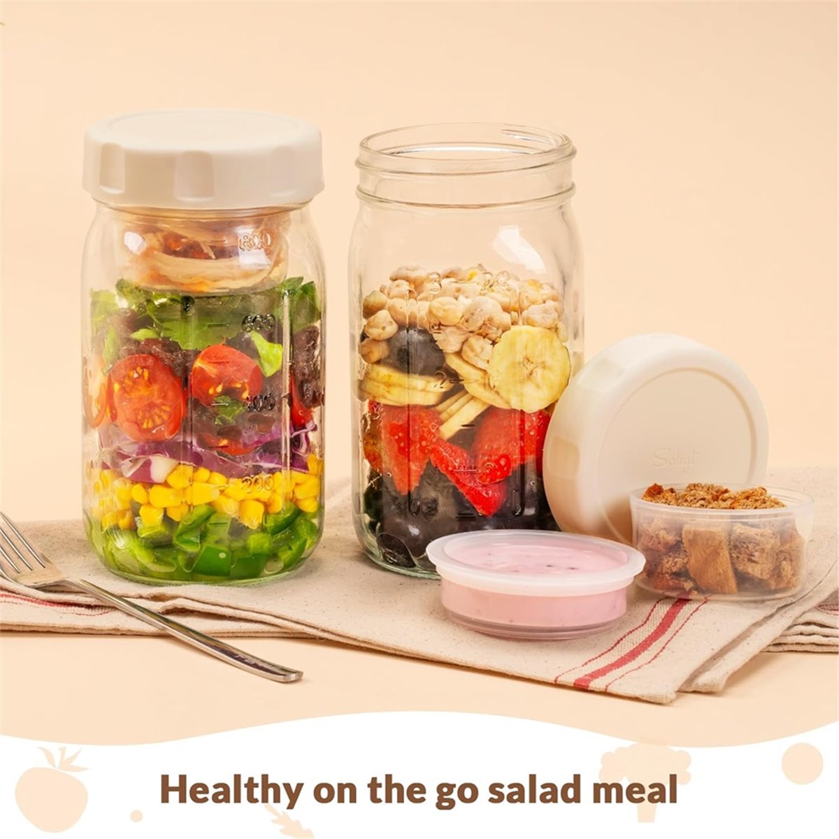 A67T NEW 4 Pack Glass Salad Ja - Meal Prep Glass 评论和价格