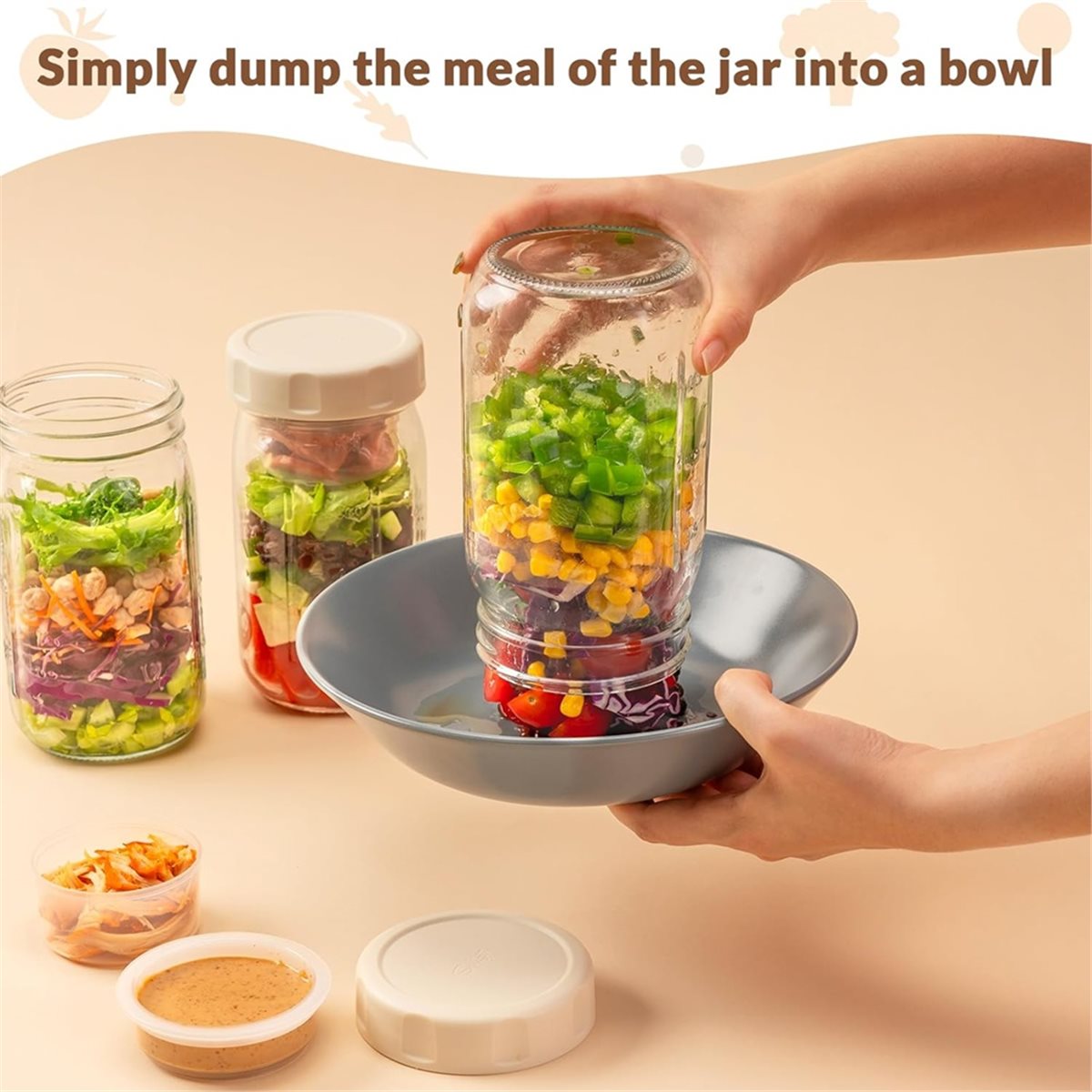 A67T NEW 4 Pack Glass Salad Ja - Meal Prep Glass 评论和价格