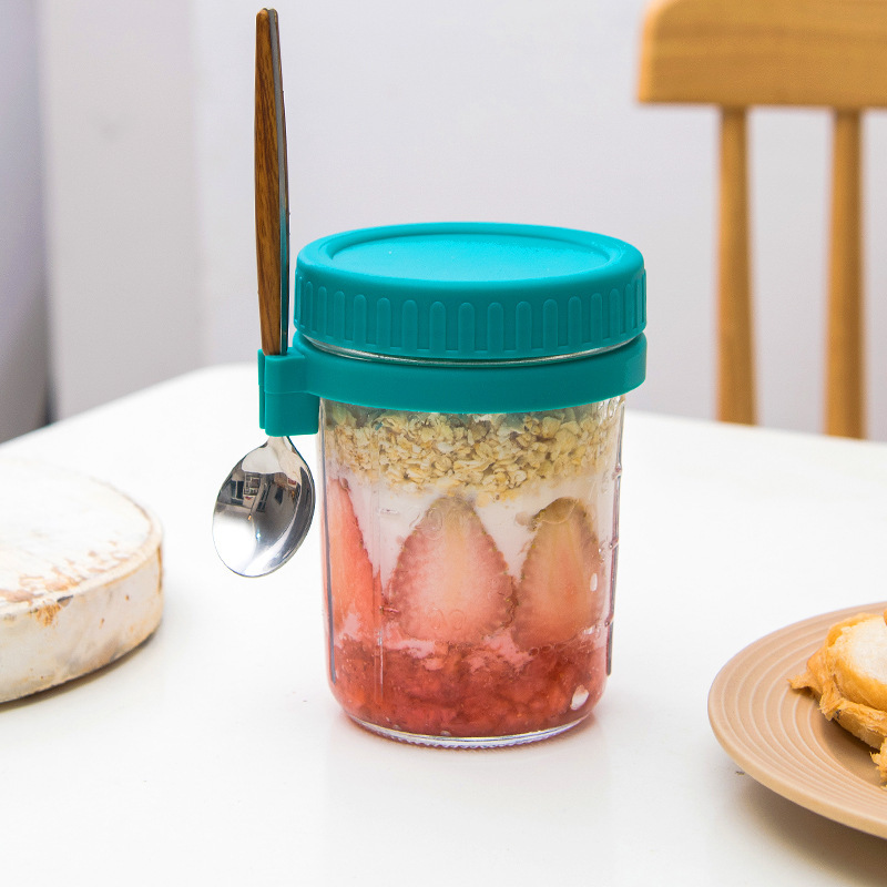 Glass Overnight Oats Jar with  - Overnight Oat Jar 评论和价格