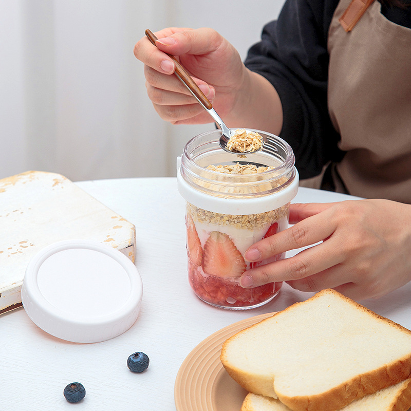 Glass Overnight Oats Jar with  - Overnight Oat Jar 评论和价格