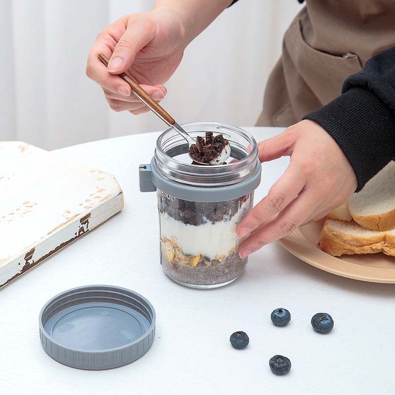 Glass Overnight Oats Jar with  - Overnight Oat Jar 评论和价格