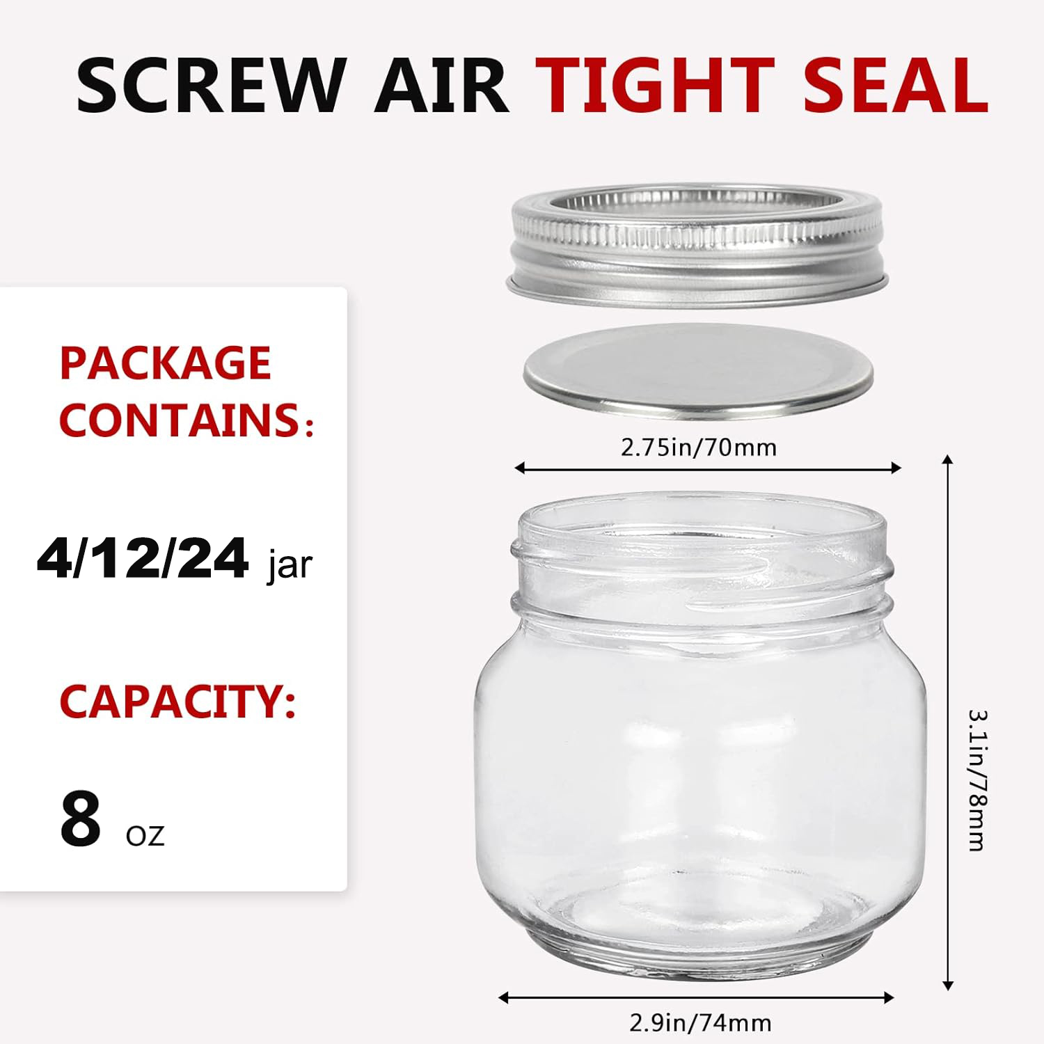 Mason Jars 8oz Regular Mouth G - Overnight Oat Jar 评论和价格