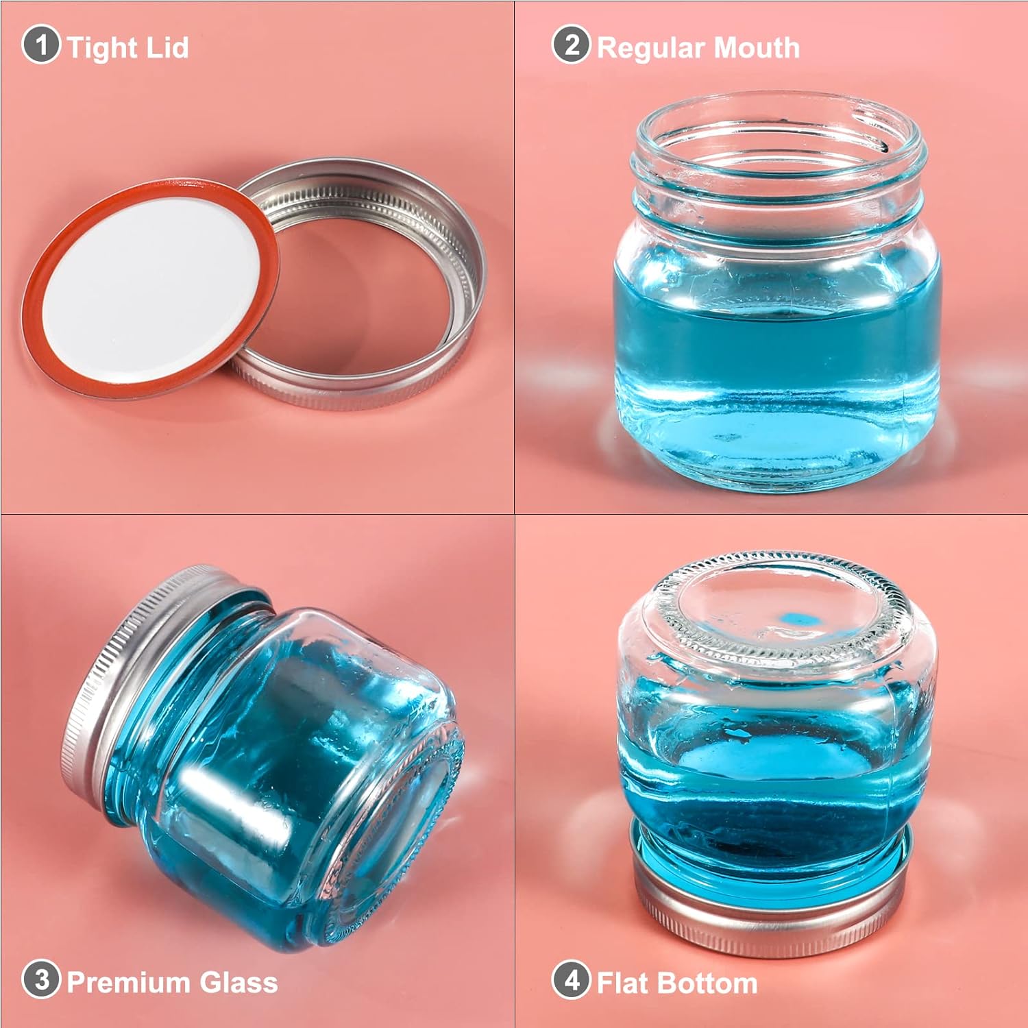 Mason Jars 8oz Regular Mouth G - Overnight Oat Jar 评论和价格
