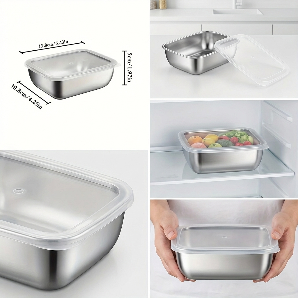 5PCS Stainless Steel Food Stor - Meal Prep Ideas 评论和价格