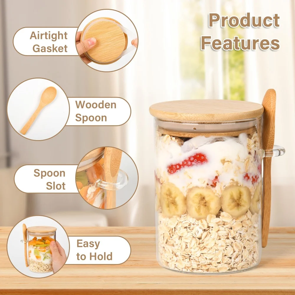 yes1/2/3/4pcs Overnight Oats C - Overnight Oat Jar 评论和价格