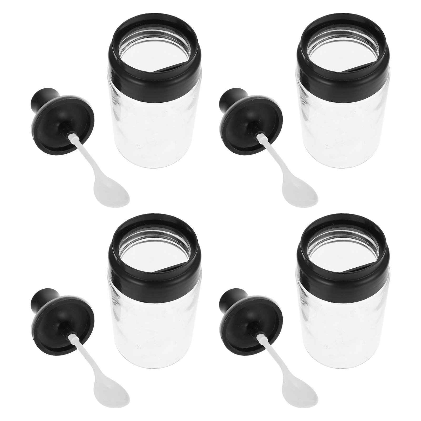 4Pcs Glass Spice Jar with Spoo - Meal Prep Glass 评论和价格