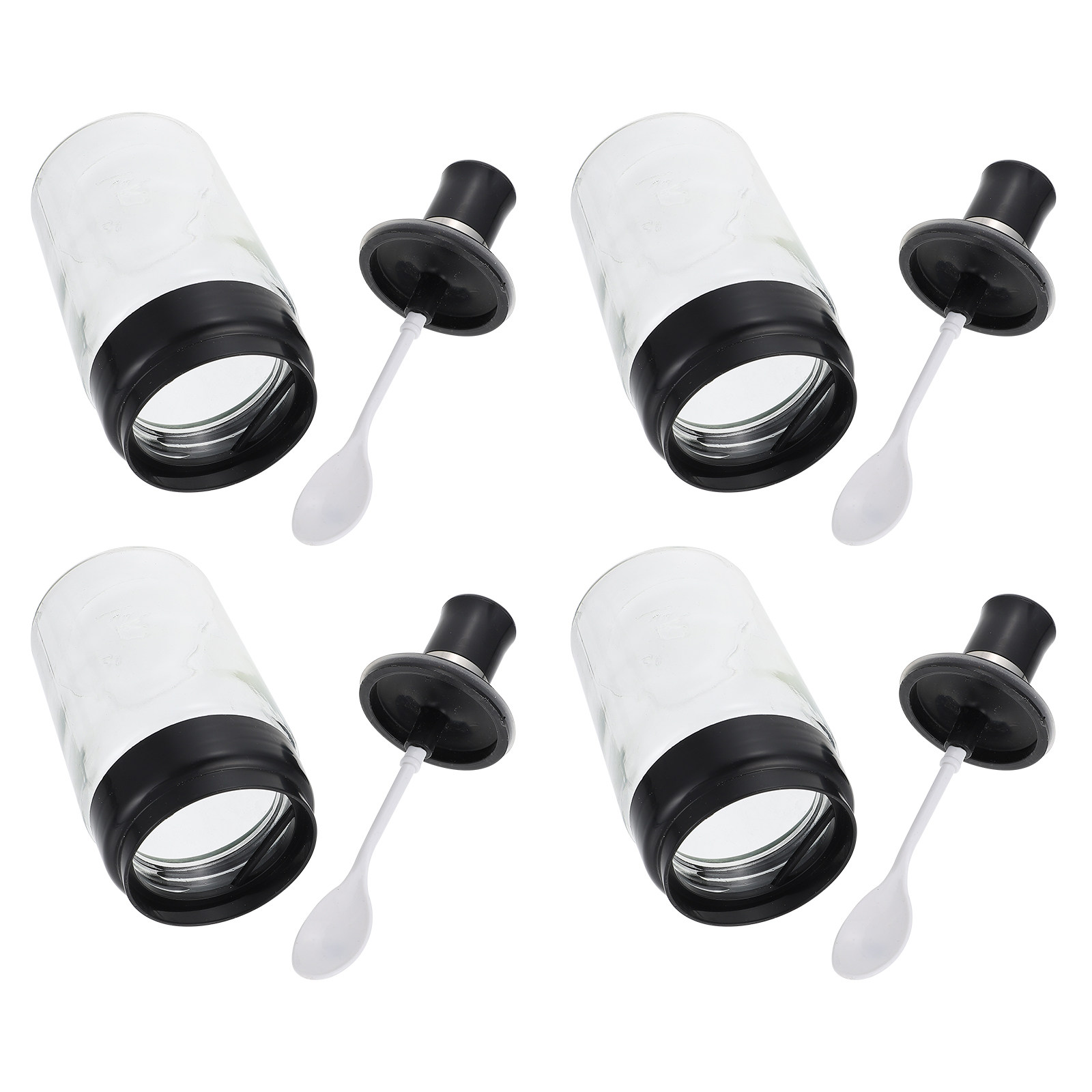 4Pcs Glass Spice Jar with Spoo - Meal Prep Glass 评论和价格