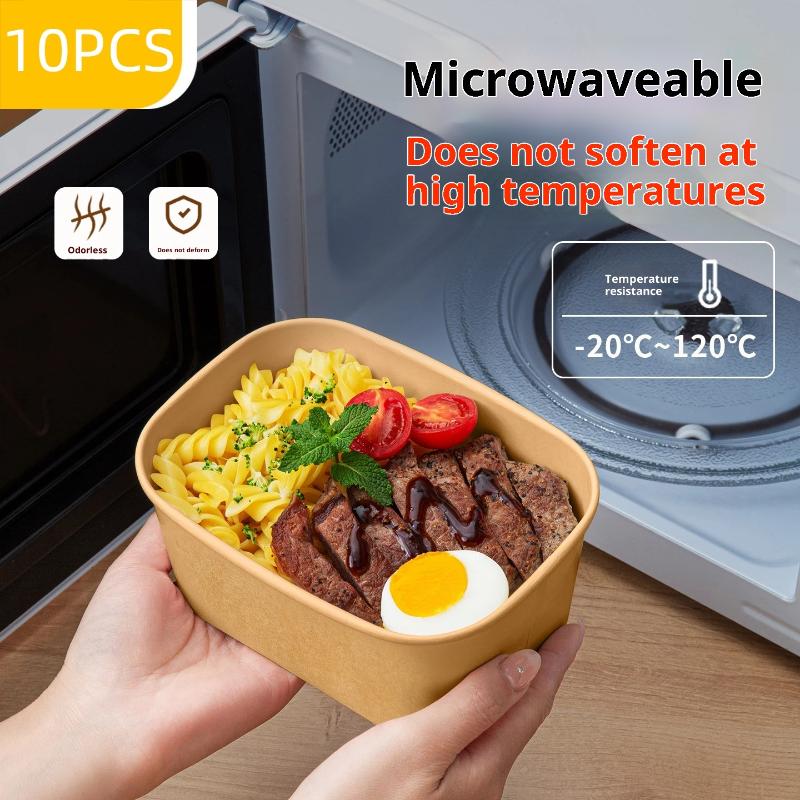 10Pcs Square Disposable Kraft  - Meal Prep Gym Food 评论和价格