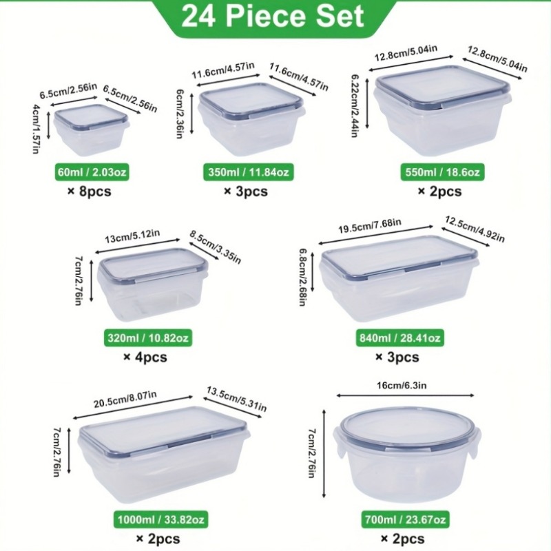 48PCS BPA-Free Food Storage Se - Meal Prep Glass 评论和价格