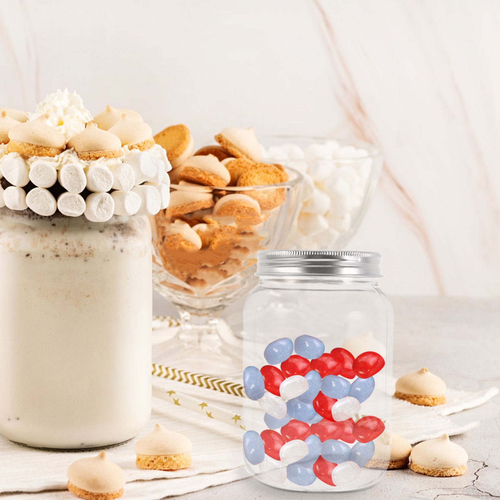 4Pcs Refillable Clear Plastic  - Overnight Oat Jar 评论和价格